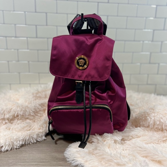 Versace Burgundy Nylon Backpack - Picture 3 of 10